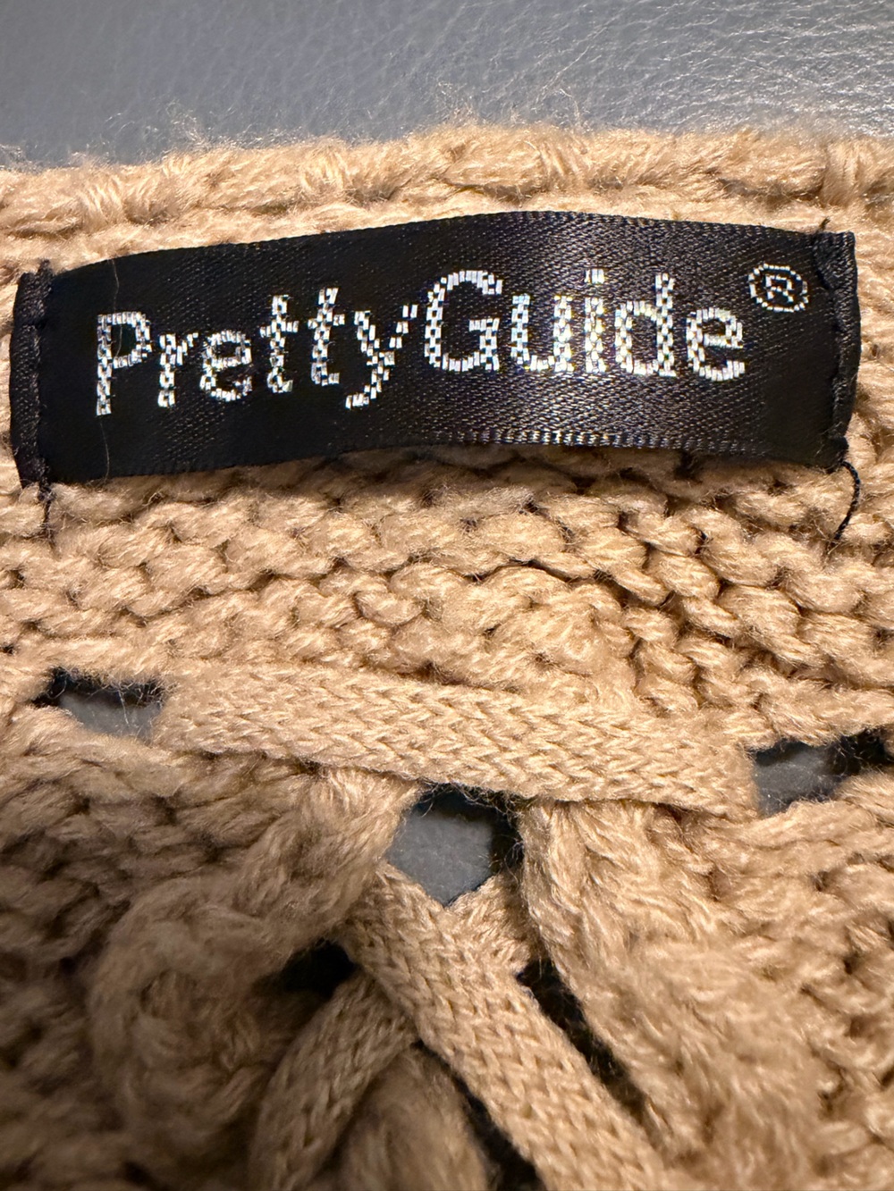 Pretty Guide V-Neck Cable Knit Sweater in Camel - Picture 3 of 3